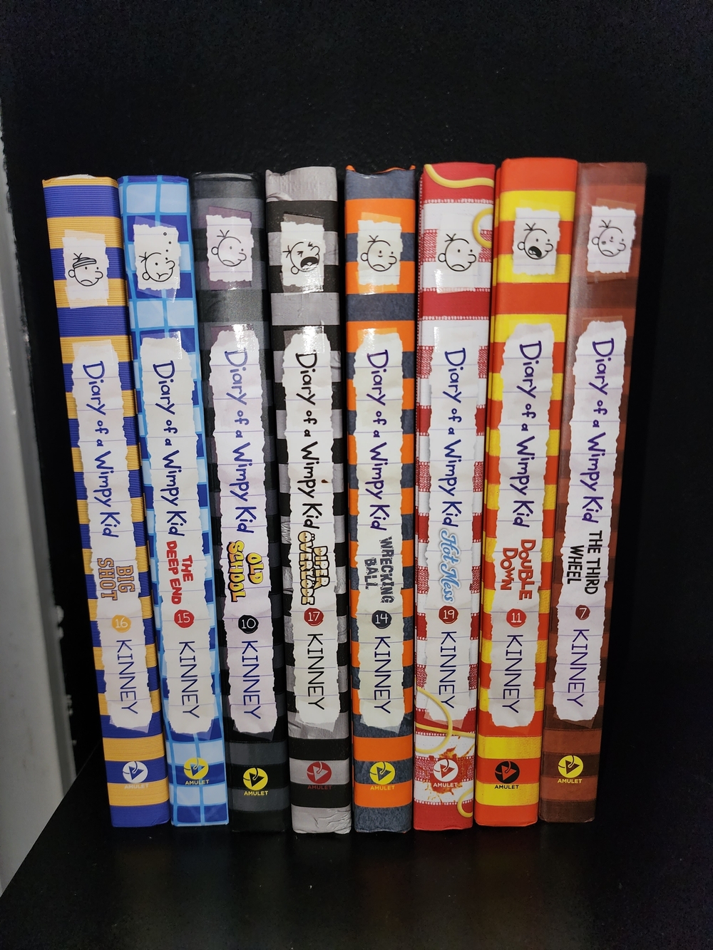 Diary of a Wimpy Kid Book Set - Colorful Striped Spines. 8 Books Included